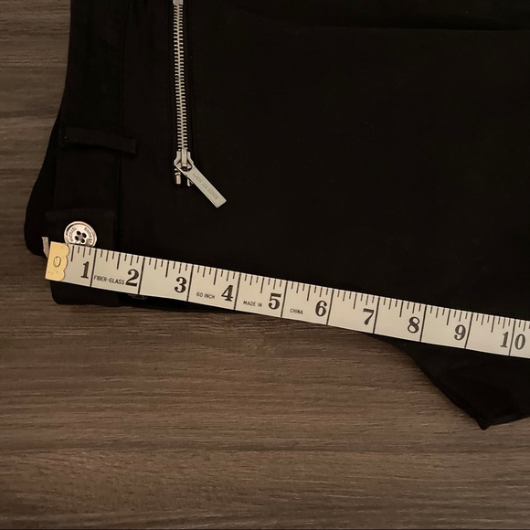 MICHAEL Michael Kors Black Straight Leg Ankle Silver Zippered Staple Pants - Picture 11 of 12